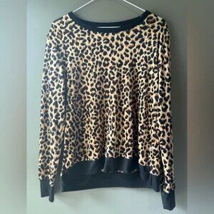 Kate Spade New York Leopard Print Velour Sweatshirt size small, fleece